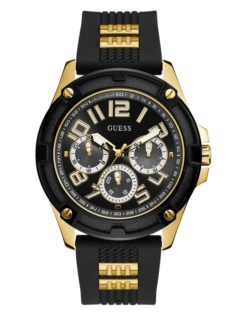 guess watch black and gold.